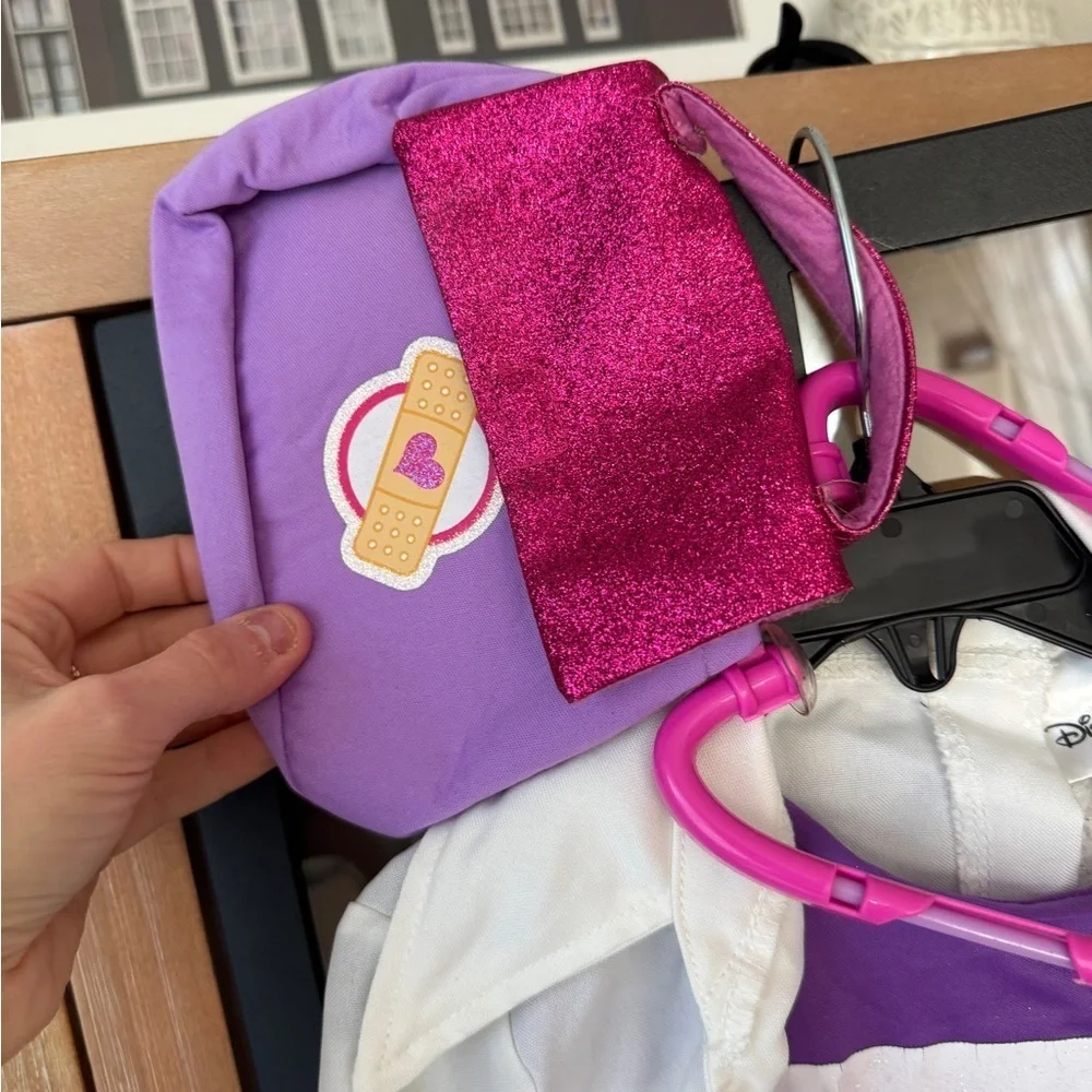 2012 Doc McStuffins Disney Jr. toddler girl costume dress set bag halloween